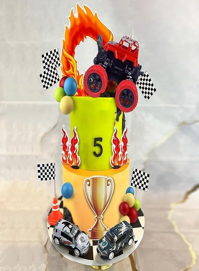 KEEPARTY 30PCS Truck Cake Decorations Truck Cake Toppers Red Blue Yellow Green Balls Race Car Cake Toppers for Truck Themed Racing Car Party Decorations Supplies - Image 4